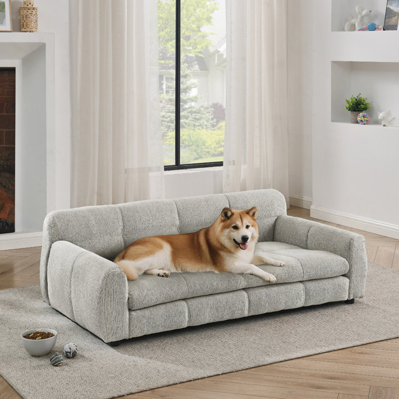 Lit pour chien doux et confortable pour les chiens de grande taille et surdimensionnés, Beige