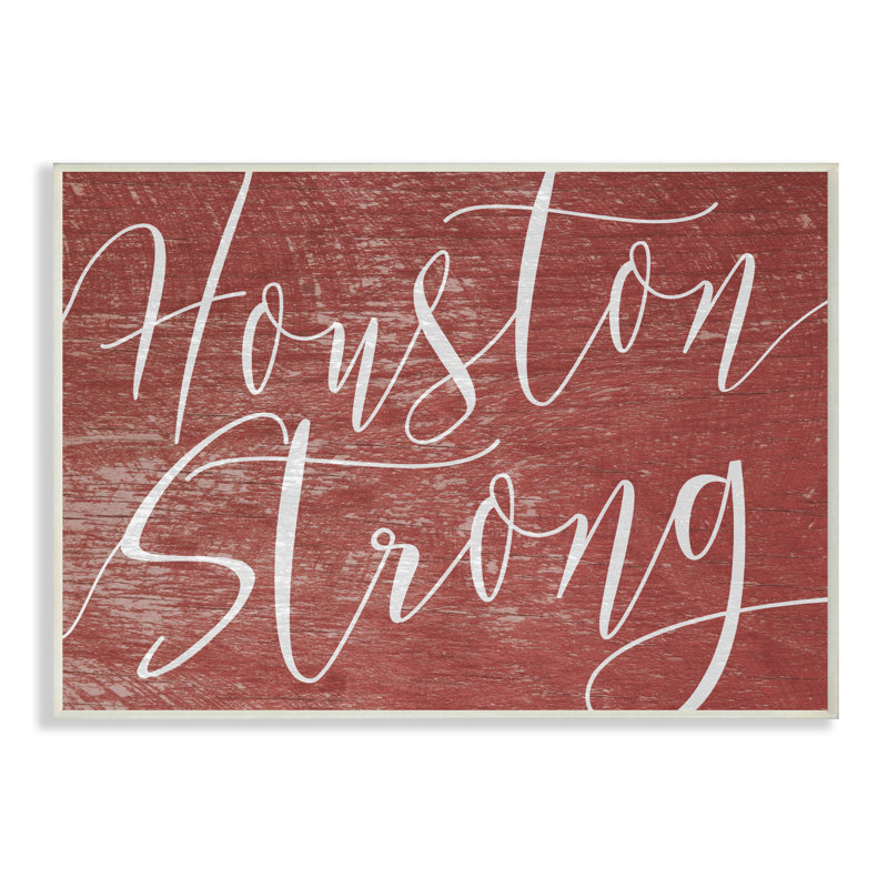 «Houston Strong», reproduction d'art textuel, 10 po x 15 po, Plaque murale