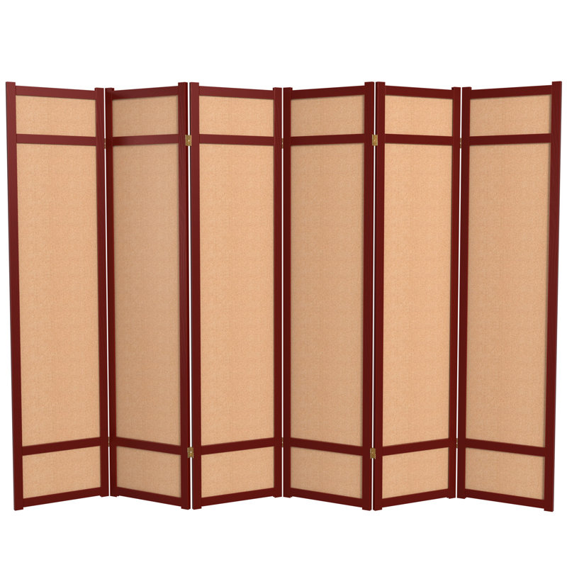 Clarke 6 ft. Tall Jute Room Divider, Rosewood, 6