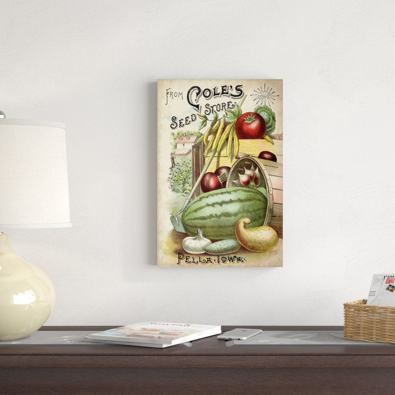 Paquets de semences antiques VI - Publicité sur toile tendue, H 18 po x l 12 po, Non, Toile tendue