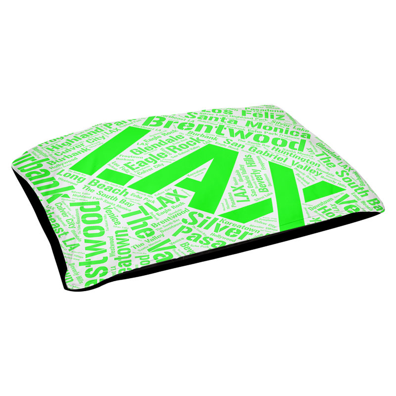 Oreiller rectangulaire designer, Grand L 50 po x l 40 po, Vert, Los Angeles