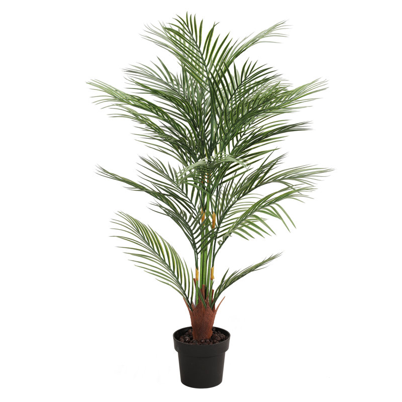 Faux Palm Plant in Plastic Pot, 47" H x 19" W x 19" D