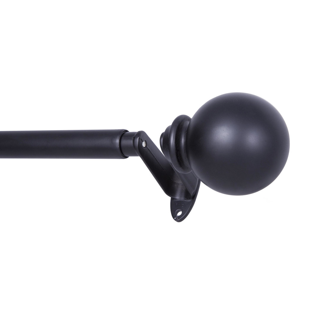 Sun Zero Philip Ball End Blackout Wrap Around Curtain Rod, Adjustable Length, 3/4" Dia. Steel Tube Sun Zero 
