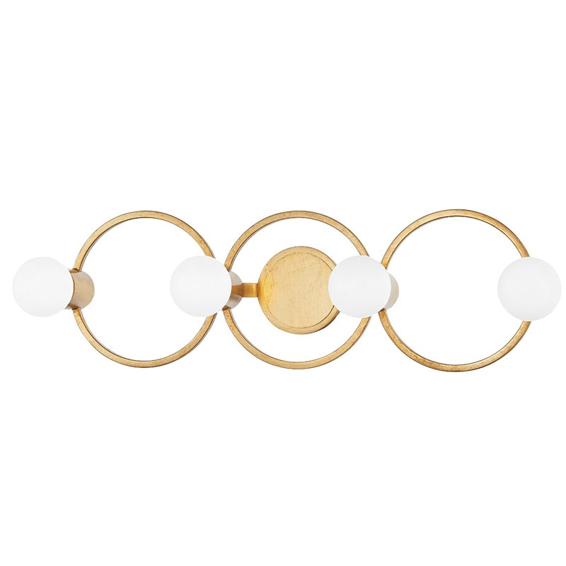 Éclairage pour meuble-lavabo à intensité variable à 4 lumières, Feuille d'or
