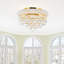 Classic crystal Flush Mount Light for Bedrooms Kitchen Living Rooms Hallways & Foyers, Multi-Light with E12 Bulb Base-73322951-73322953