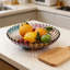 Grand bol à fruits en cristal avec motif floral élégant - Décoration de cuisine durable sans plomb pour les fruits, les collations et la présentation de la maison-1828008607