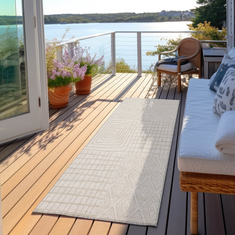 Tapis ivoire intérieur / extérieur Owen , 2'3" x 7'6"