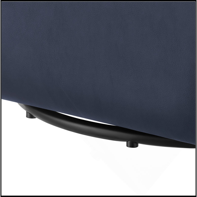Fauteuil demi-tonneau pivotant en similicuir, Bleu