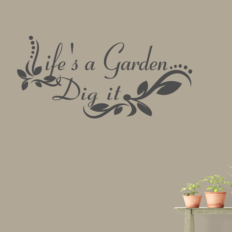 Text & Numbers Non-Wall Damaging Wall Decal, Dark Grey