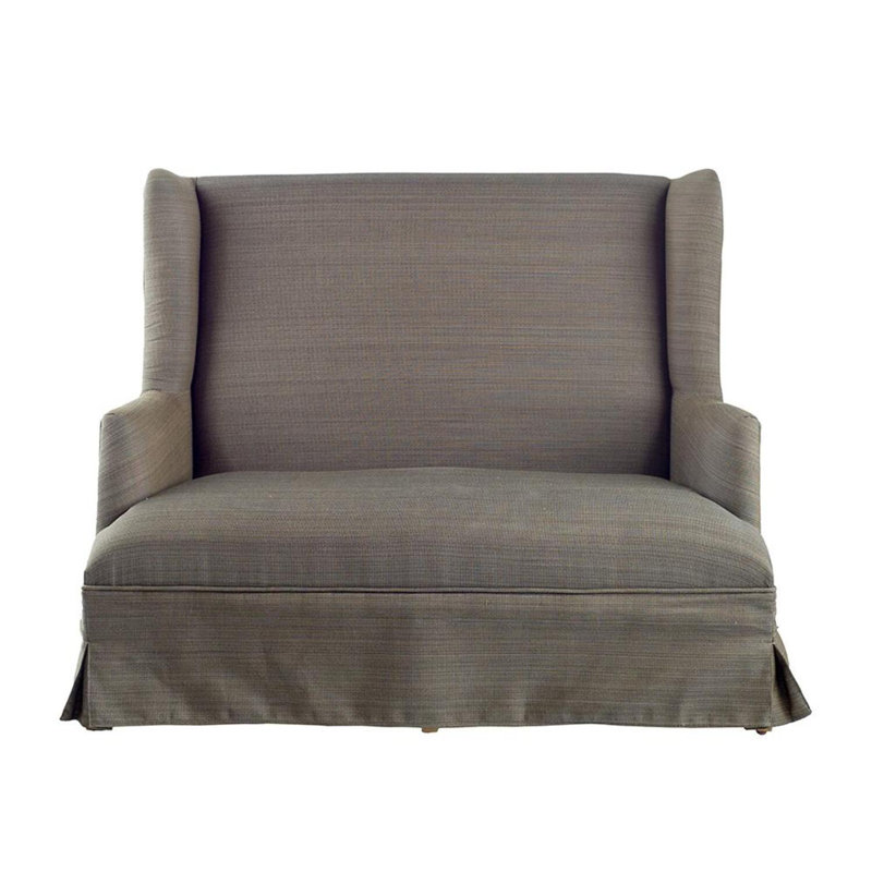 Biscette Upholstered 52'' Settee,  Taupe Polyester