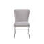 Chaise d'appoint en velours gris clair et finition chromée (ensemble de 2)