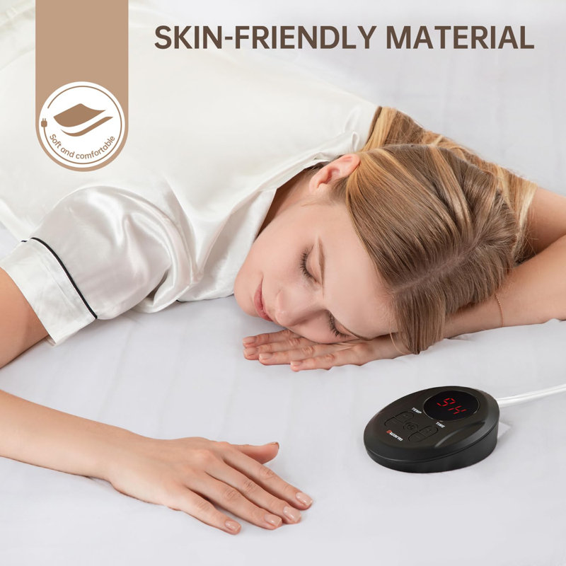 Electric Heated Mattress Pad, Bed Warmer, 9 Heat Settings, 1-12 Hours Auto Off, Deep Pocket, Fast Heating, Machine Washable, Soft And Cozy