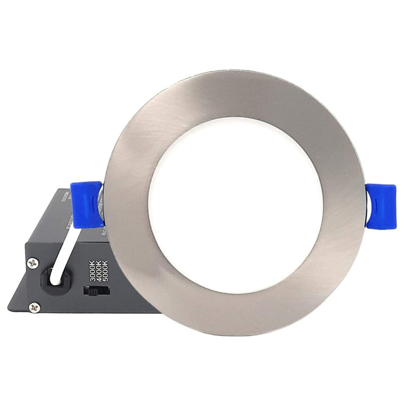 Ensemble d'éclairage encastré 4 "Ultra Slim, Nickel satiné
