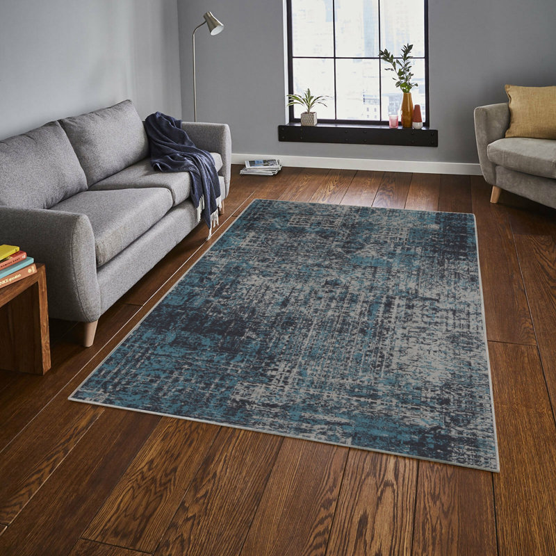 Stylish Woven Carpet (4 x 6 ft), 100% Polyester, 0.4 in Pile Height | Antibacterial, Non-Slip Underside | Machine Washable, 3D Digital Printing | Perfect for Living Room, Bedroom, and Home Decor