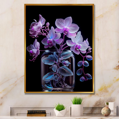 «Blossoming White Orchid in Luminescent Mauve III», reproduction sur toile