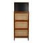 Armoire à chaussures étroite avec 3 tiroirs rabattables et h 65 po pour l'entrée, rangement de grande capacité noir pour entrée compacte, matériau de couleur noyer