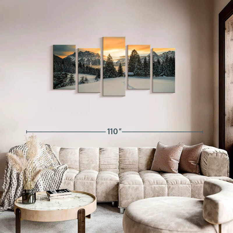 Paysage d'hiver Alvord Tyrol, H 37 po x l 74 po