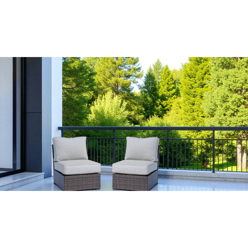 Chaise de patio avec coussins entièrement assemblée, Brun