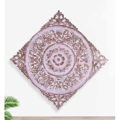 Retro And Simple Teak Wood Carving Decorative Wall Hanging