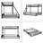 Floor Bunk Bed Frame With Ladder And Safety Guardrails, Easy Assemble-999316291-999316288