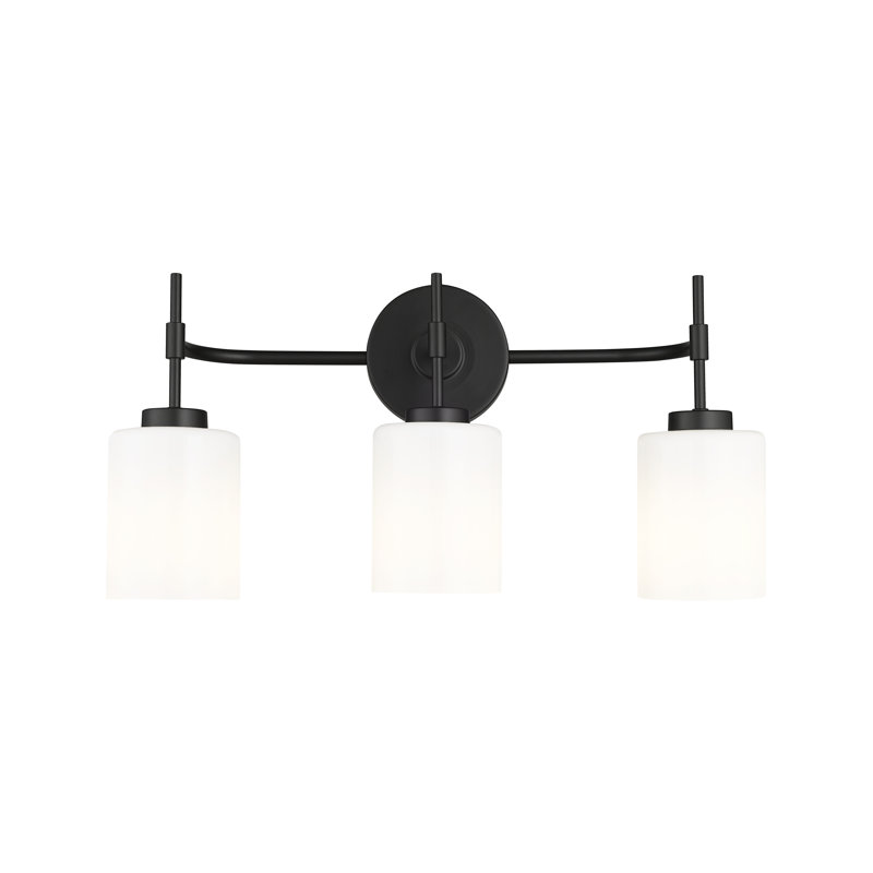 Meuble-lavabo 3 lumières Holleran, Noir mat