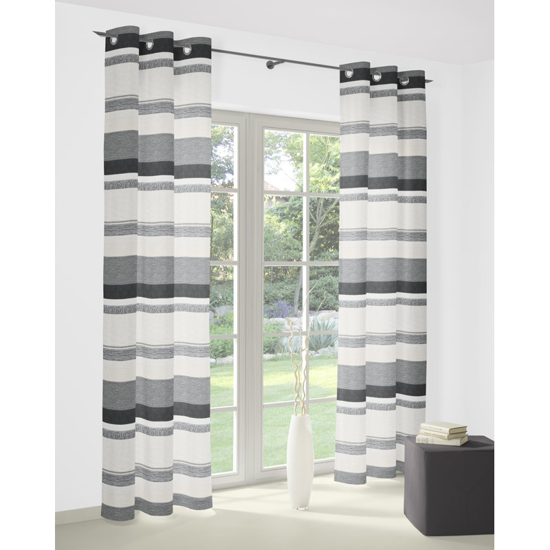 Pennington Room Darkening Curtain Single Panel, 135cm Width x 225cm Drop, Grey/Brown/Blue
