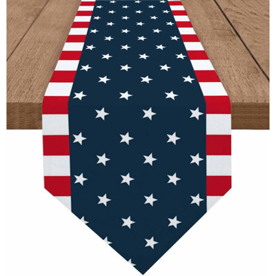 Table Runner Dresser Scarves, Independence Day 4Th Of July Table Runners For Dinner Holiday Party, Kitchen Dining Decor Patriotic American Flag