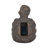 Kalyse Resin Garden Statuary with Solar LED Crackled Glass Ball - 7" Bronze Metallic Finish for Home and Garden Decoration