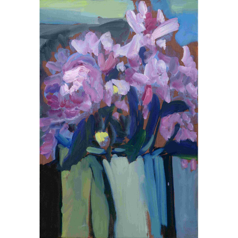 Fleurs de printemps violettes III, H 18 po x l 12 po