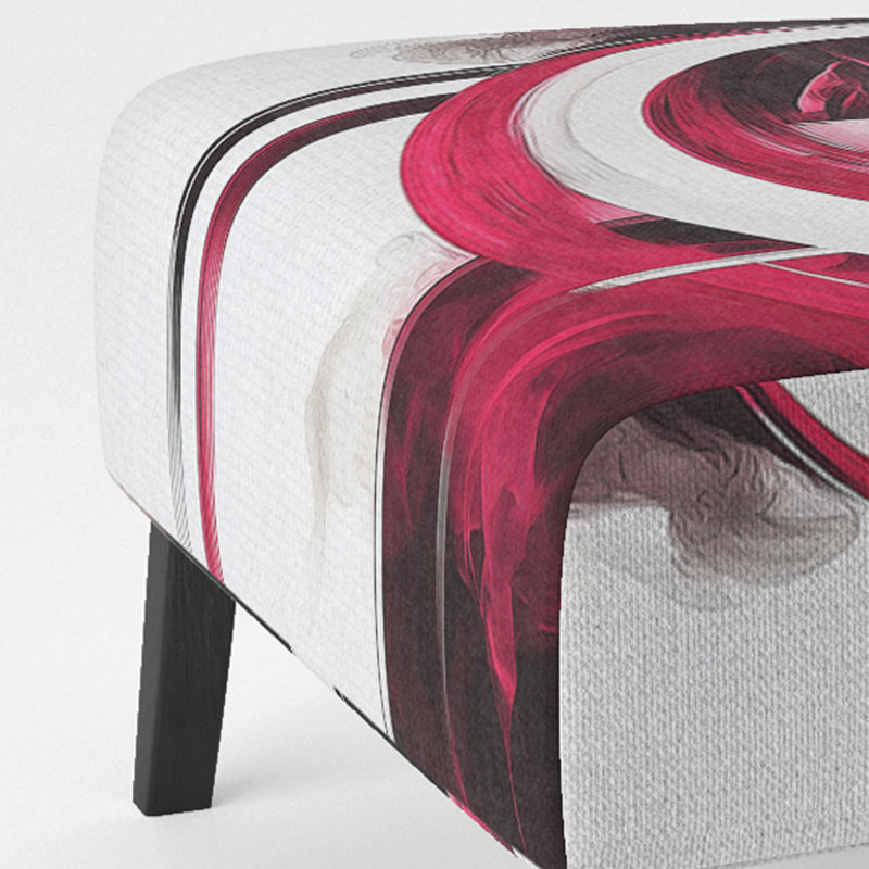 Fauteuil d'appoint et chaise moderne en tissu doré tapissier Art Deco I, Rouge / Blanc