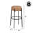 Paola 30" Industrial Round Backless Bar Stool, Brown Bouclé Seat and Black Metal Frame for Kitchen Island or Home Bar-1693038018-1693037628