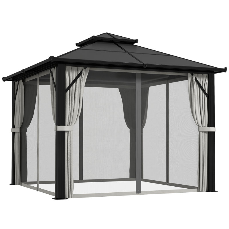 25 Ft. W x 25 Ft. D Aluminium Hardtop Gazebo, Grey