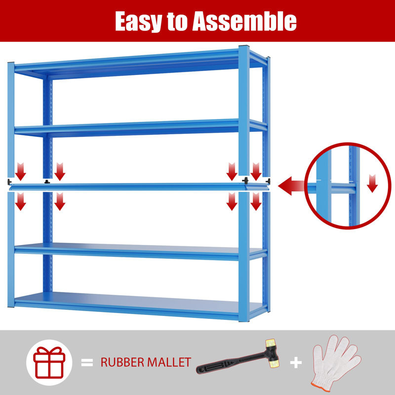 48'' W Steel Height -Adjustable Shelving Unit, Blue