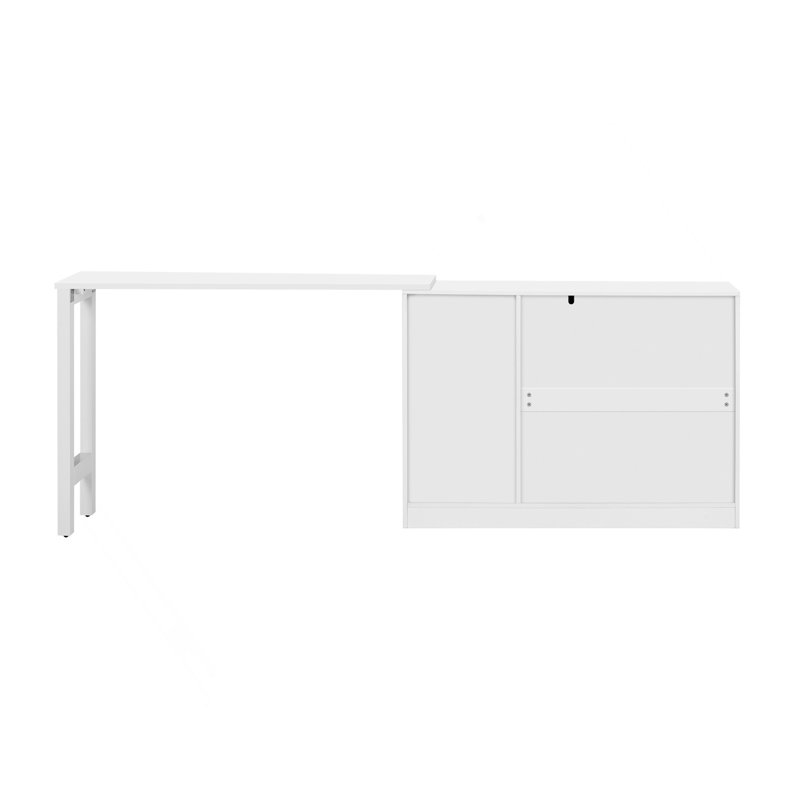 89.7''Wooden Sideboard With Extendable Table,Multifunctional Storage Cabinet With 2 Doors And 3 Drawers,For Living Room,Study,Foyer And Kitchen