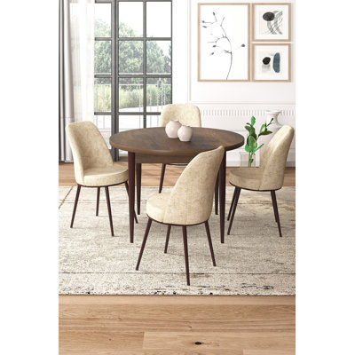Ensemble de table et chaises de salle à manger moderne 5 pièces, baroque et noir | Table en carton 100% mélaminé, table: 35,4 po x 29,5 po x 35,4 po | Chaises: 17,7 po x 35,8 po x 16,5 po | Pieds en métal, assise en mousse confortable, design élégant et fonctionnel
