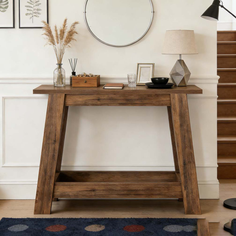 Rustic Console Table,2-Tier Entryway Table,Narrow Sofa Table