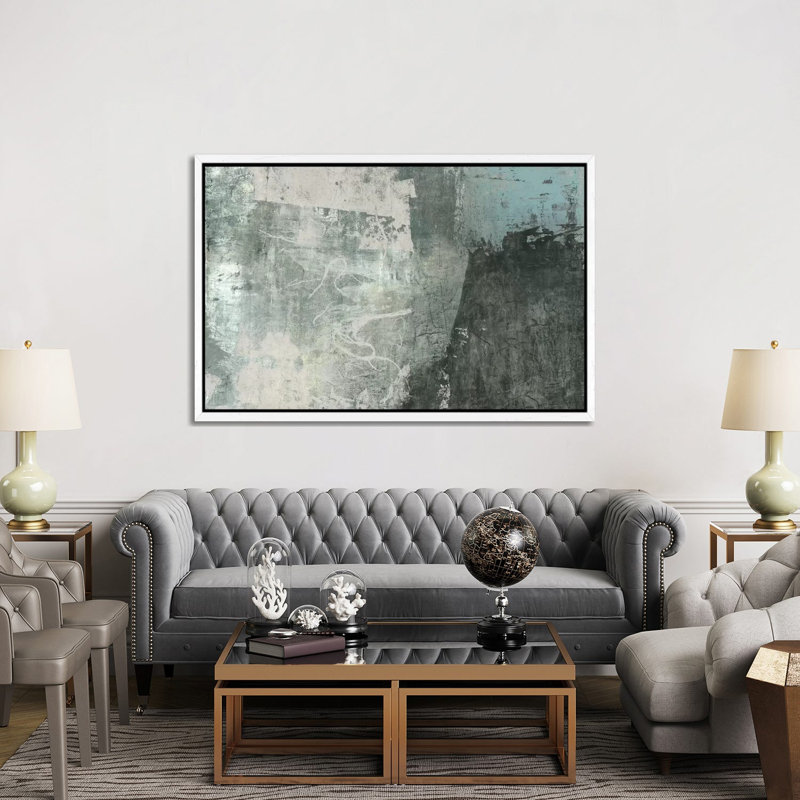 Grey & Blue I, White, 101.6 cm H x 152.4 cm W