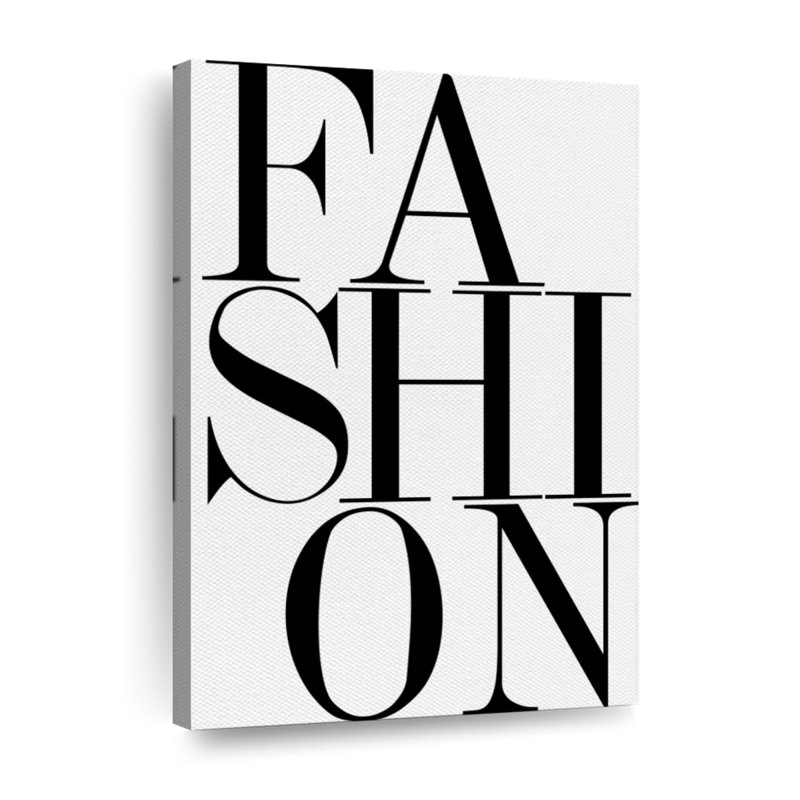 Impression sur toile, typographie tendance, H 51 po x l 34 po x P 1,25 po