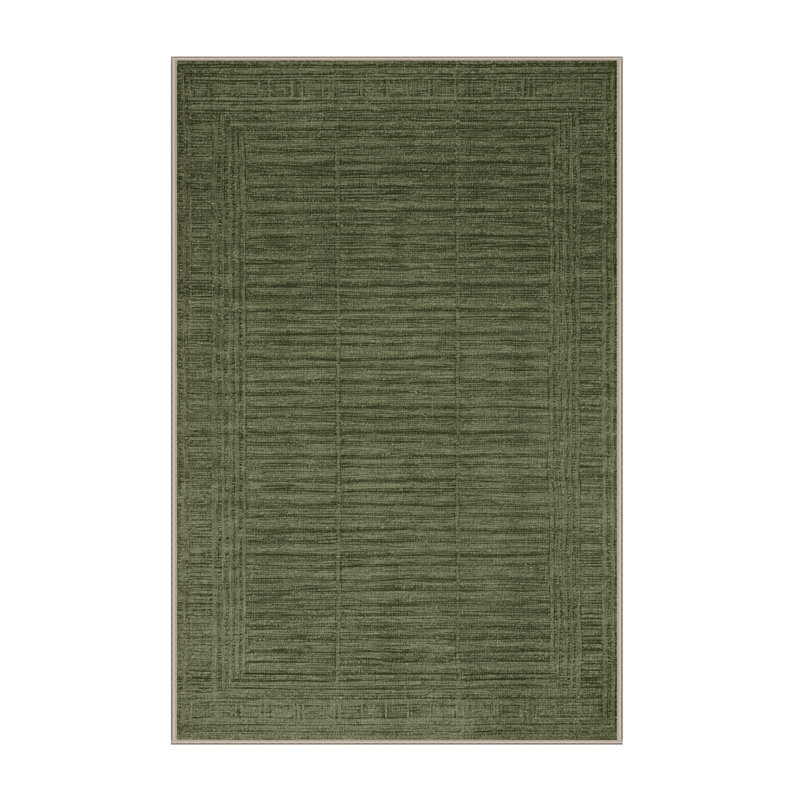 Tapis brun uni lavable à la machine, Rectangulaire 2 pi x 3 pi