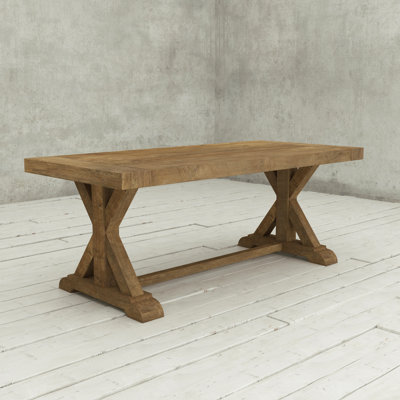 Virgil Teak Rectangular Solid Wood Top Dining Table
