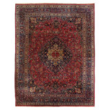 Persian fine Hand knotted Vintage Mashad rug 12'6'' X 16'2''