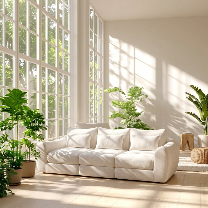 Canapé-lit modulaire en chenille de qualité supérieure l 36,61 po x P 101,58 po x H 28,74 po Aurelia