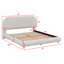Lit plateforme tapissier, structure solide et design courbé élégant-865680652-865680643
