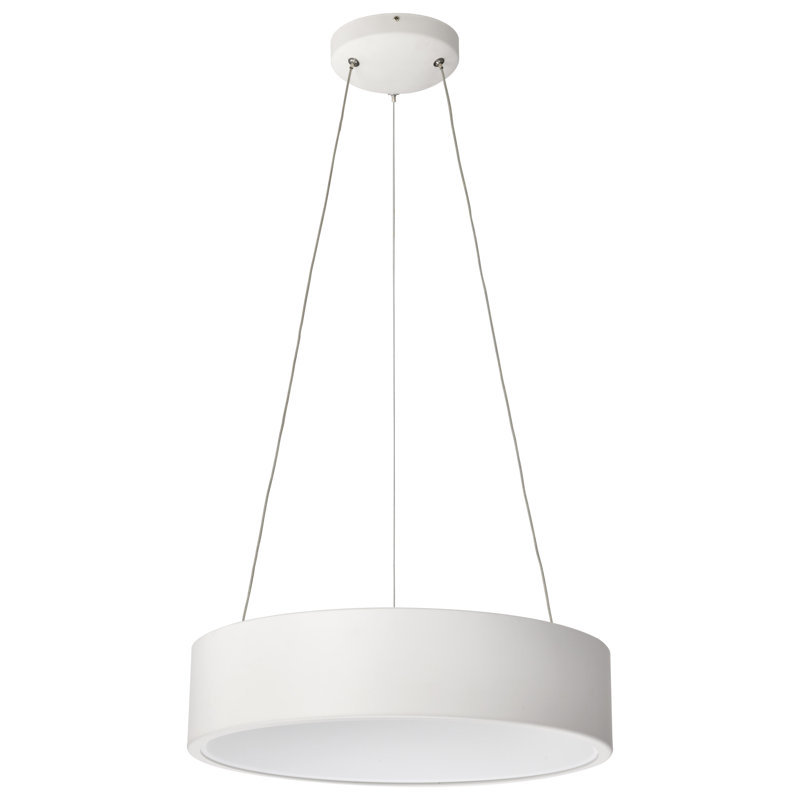 Fynn 1 - Light Single Drum LED Pendant, White