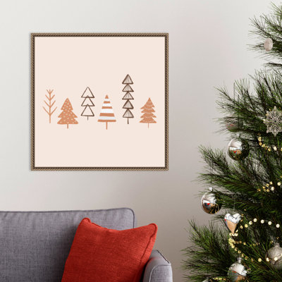 Winter Trees Illustration by Orara Studio Framed Canvas Wall Art Print