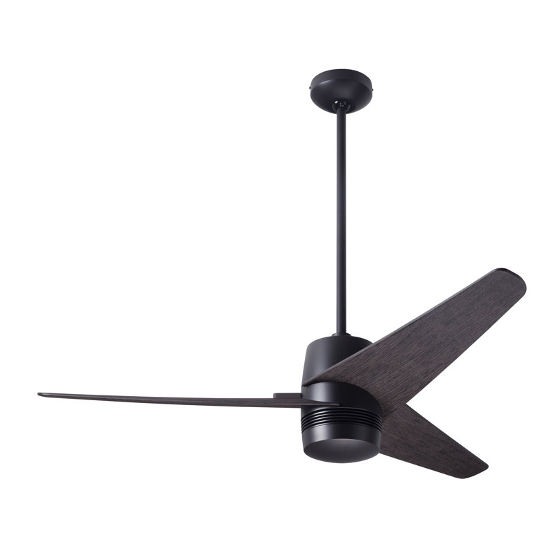 Velo Downrod Ceiling Fan, Wall/Remote Combo Controls, Ebony, Dark Bronze