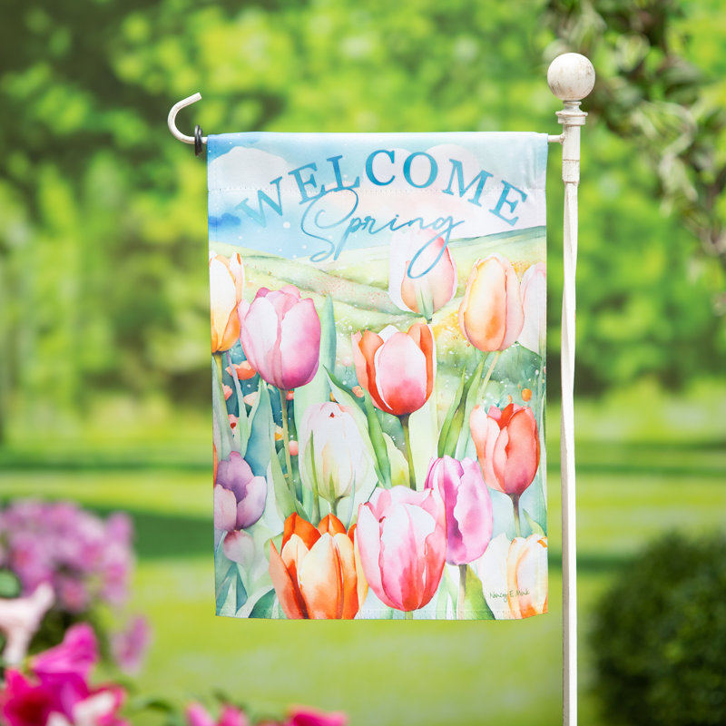 Drapeau de jardin en suède Tulip Fields