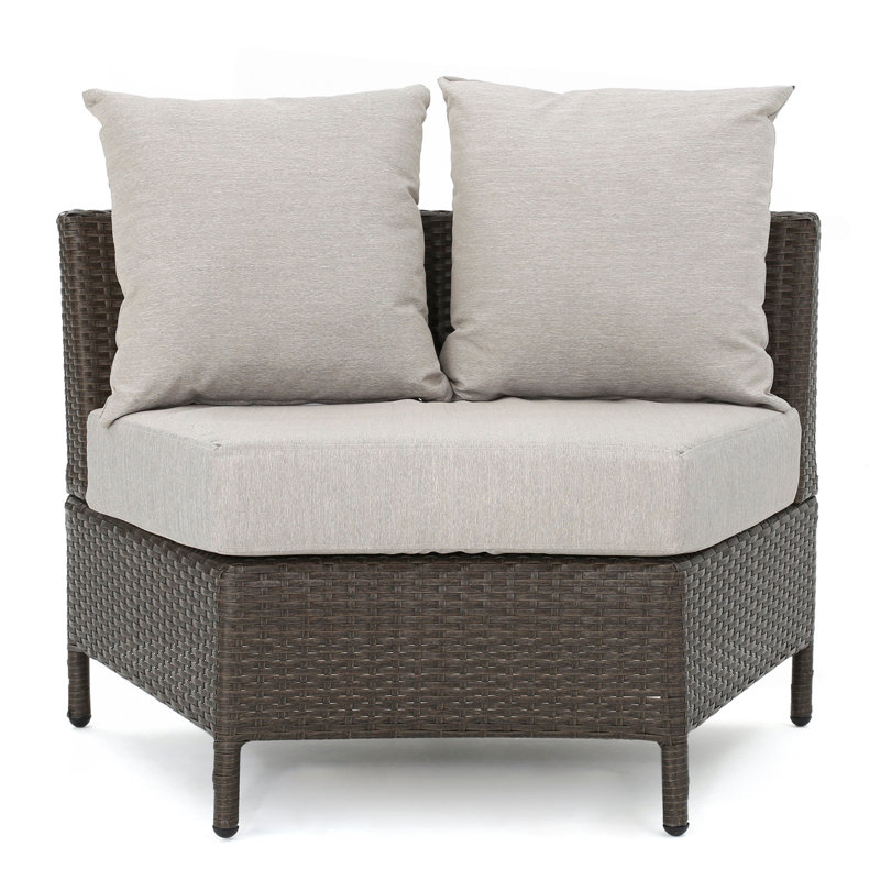 Canapé Limon, Coussin beige / structure brune