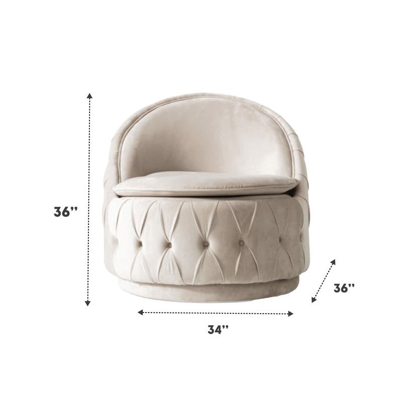 Geniotto Upholstered Barrel Chair, Cream