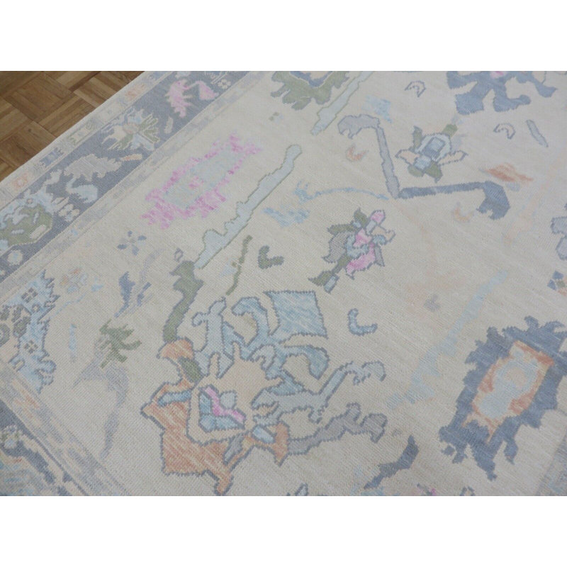 Tapis oriental moderne Oushak noué à la main 6 x 9 G14928